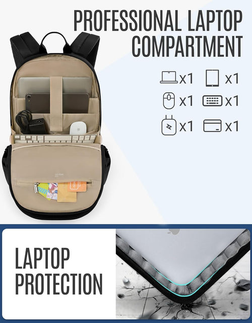 Load image into Gallery viewer, Travel Backpack for Women, 15.6 Inch anti Theft Laptop Backpack with USB Charging Hole, Water Resistant College Bookbag, Large Capacity Black Computer Backpacks for Work, Black
