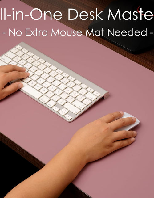 Load image into Gallery viewer, Dual Sided Leather Desk Pad (31.5 X 15.7"), Office Waterproof Desk Mat, PU Mouse Pad, Desk Protector Cover, Desk Writing Mat for Office/Home/Work/Cubicle (Purple/Pink)
