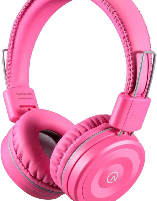 Load image into Gallery viewer, Kids Headphones K22 Foldable Stereo Tangle-Free 5Ft Long Cord 3.5Mm Jack Plugin Wired On-Ear Headset for Ipad/Amazon Kindle Fire/Girls/School/Laptop/Travel/Plane/Tablet Flamingopink
