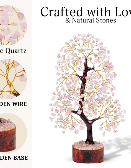 Load image into Gallery viewer, Feng Shui Tree, Rose Quartz Crystals, Crystal Room Decor, Gemstone Tree, Stones and Crystals, Rose Quartz Tree, Crystal Tree, Pink Quartz Crystal, Gem Tree, Crystal Gifts for Women, Good Luck Gifts
