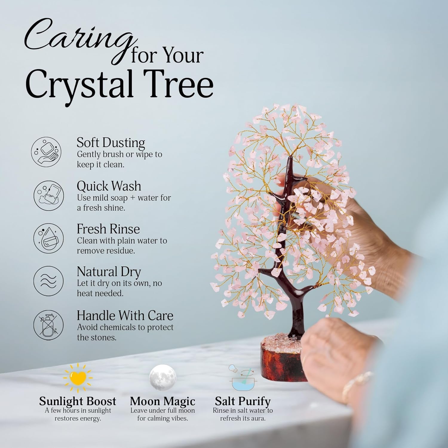 Feng Shui Tree, Rose Quartz Crystals, Crystal Room Decor, Gemstone Tree, Stones and Crystals, Rose Quartz Tree, Crystal Tree, Pink Quartz Crystal, Gem Tree, Crystal Gifts for Women, Good Luck Gifts