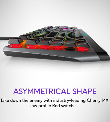 Low-Profile RGB Gaming Keyboard AW510K: Alienfx per Key RGB LED - Media CONTROLS & USB Passthrough - Cherry MX Low Profile Red Switches