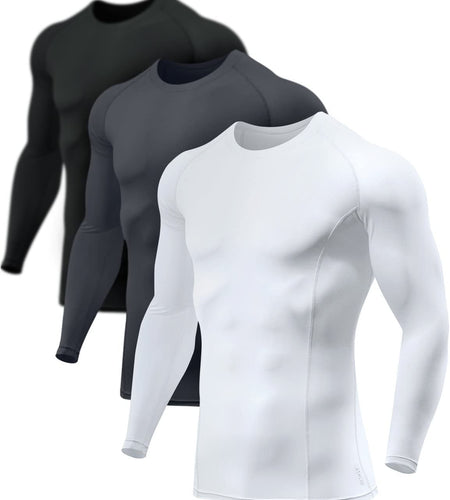 Men'S UPF 50+ Long Sleeve Compression Shirts, Water Sports Rash Guard Base Layer, Athletic Workout Shirt
