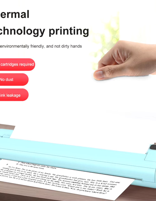 Load image into Gallery viewer, Portable Mini Thermal Printer Wireless Bluetooth A4 Paper Printer Built-In 1000Mah Battery Mini Pocket Printer for Journal Photo

