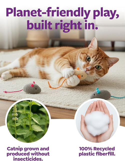 Load image into Gallery viewer, Skitter Critters Cat Toy Catnip Mice, 3/Pkg, Gray, Beige (39384)
