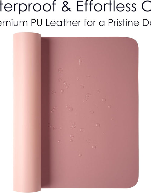 Load image into Gallery viewer, Dual Sided Leather Desk Pad (31.5 X 15.7"), Office Waterproof Desk Mat, PU Mouse Pad, Desk Protector Cover, Desk Writing Mat for Office/Home/Work/Cubicle (Purple/Pink)
