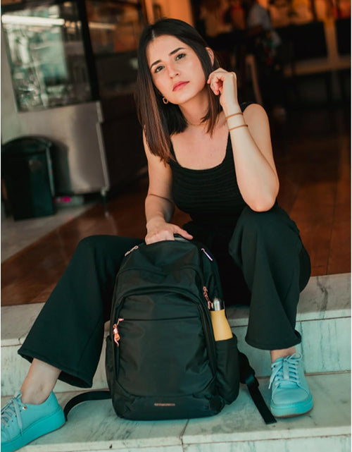 Load image into Gallery viewer, Travel Backpack for Women, 15.6 Inch anti Theft Laptop Backpack with USB Charging Hole, Water Resistant College Bookbag, Large Capacity Black Computer Backpacks for Work, Black
