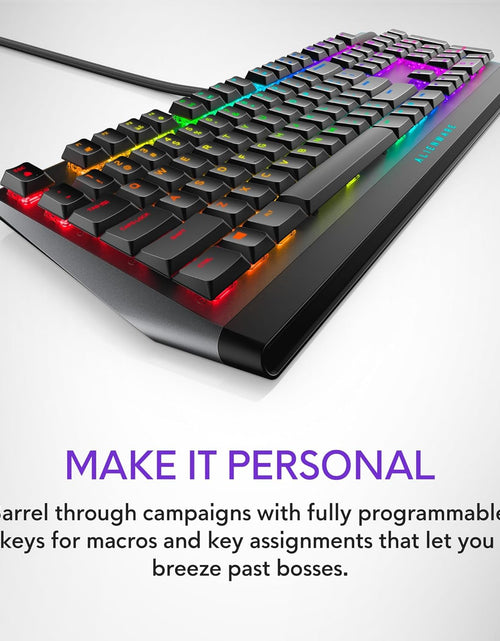 Load image into Gallery viewer, Low-Profile RGB Gaming Keyboard AW510K: Alienfx per Key RGB LED - Media CONTROLS &amp; USB Passthrough - Cherry MX Low Profile Red Switches
