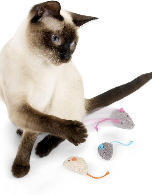 Load image into Gallery viewer, Skitter Critters Cat Toy Catnip Mice, 3/Pkg, Gray, Beige (39384)
