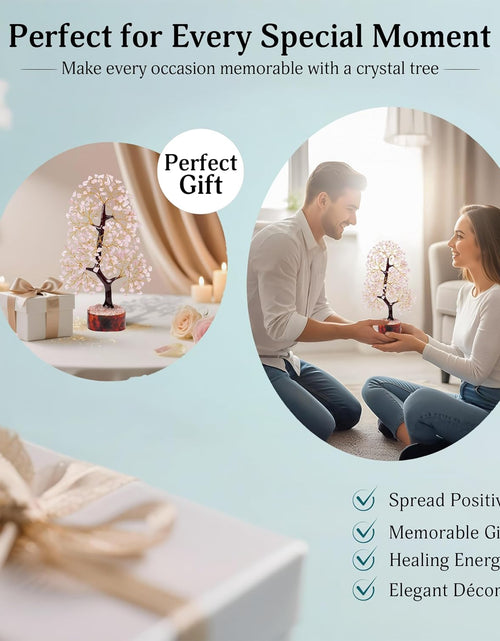 Load image into Gallery viewer, Feng Shui Tree, Rose Quartz Crystals, Crystal Room Decor, Gemstone Tree, Stones and Crystals, Rose Quartz Tree, Crystal Tree, Pink Quartz Crystal, Gem Tree, Crystal Gifts for Women, Good Luck Gifts
