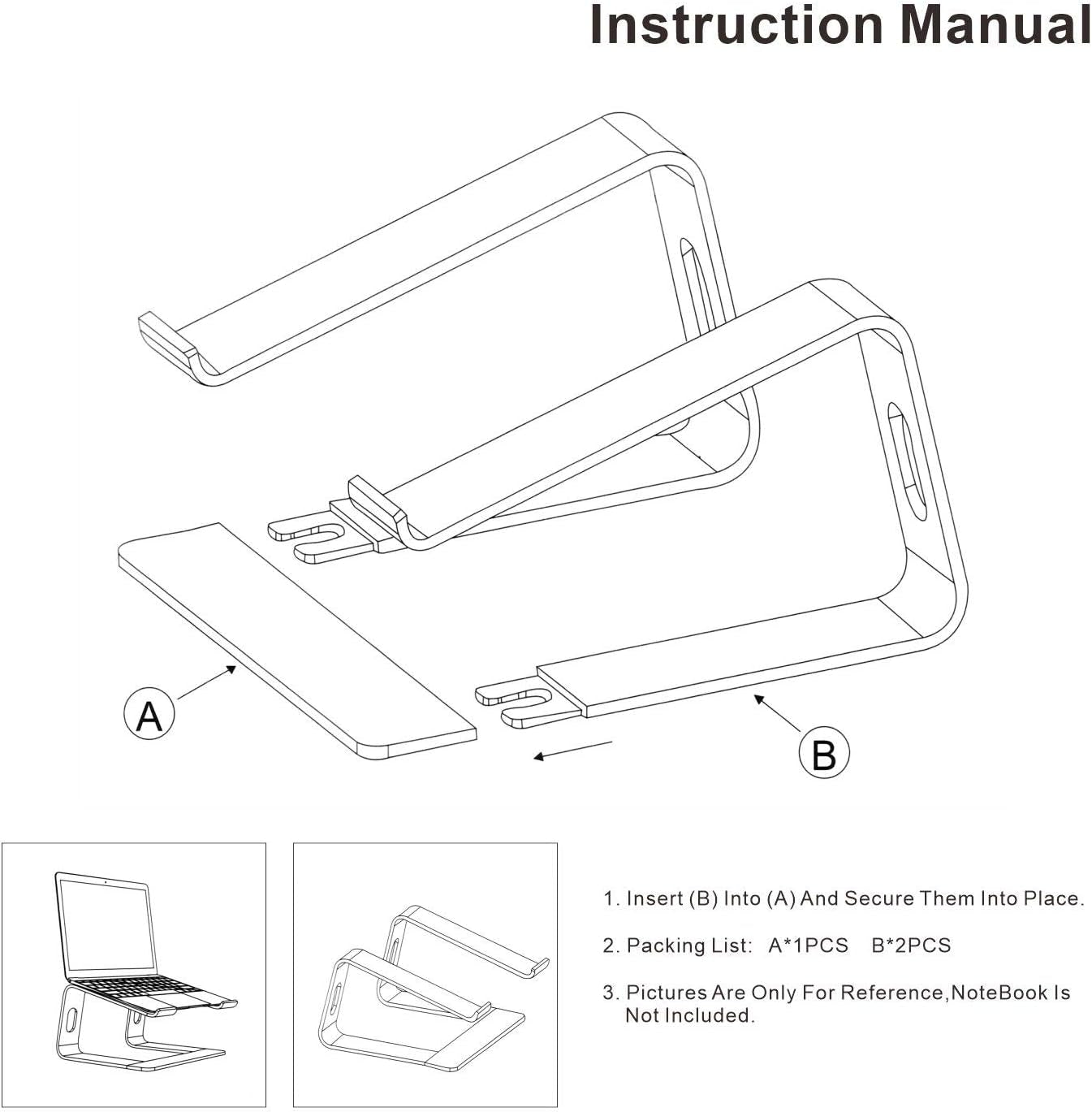Laptop Stand, Ergonomic Aluminum Laptop Mount Computer Stand, Detachable Laptop Riser，Notebook Holder Stand Compatible with Macbook Pro/Air HP Lenovo Samsung Huawei ，All 10-17.3" Laptops(Rose Gold)