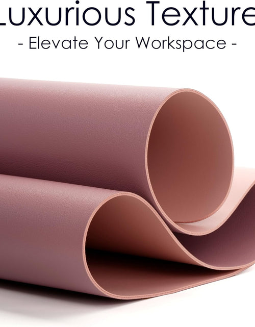 Load image into Gallery viewer, Dual Sided Leather Desk Pad (31.5 X 15.7"), Office Waterproof Desk Mat, PU Mouse Pad, Desk Protector Cover, Desk Writing Mat for Office/Home/Work/Cubicle (Purple/Pink)

